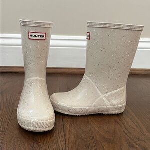 Hunter Kids Sparkle Rain Boots - Cream